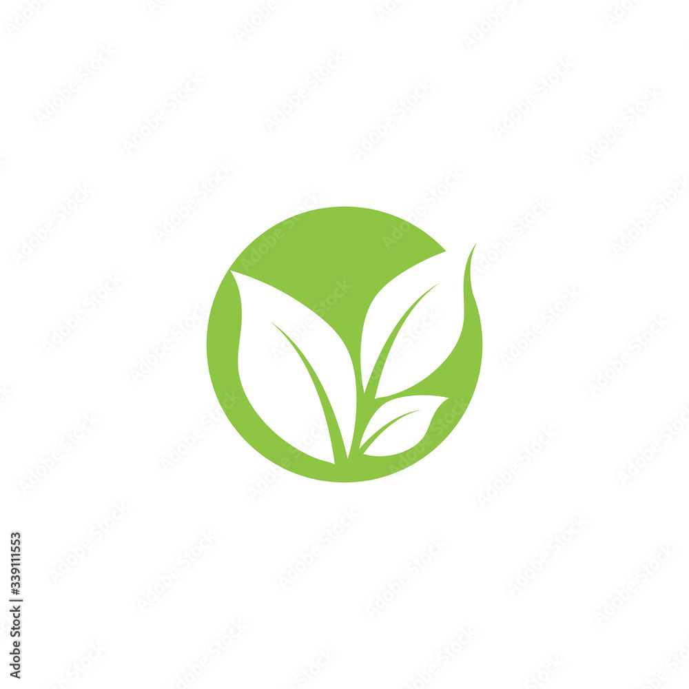 Logos of green Tree leaf ecology nature element