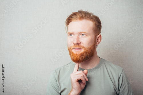 Man thinks finger beard photo