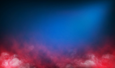 concrete floor and red smoke background