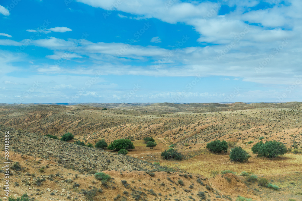 Beautiful deserted Tunisian landscape.