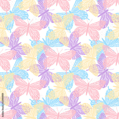 Butterfly seamless pattern vintage style.Design for covers fabric textile.Summer background.