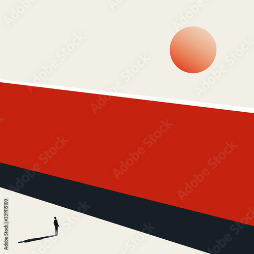 Business hope and positive outlook vector concept. Challenge, obstacle and opportunity symbol.
