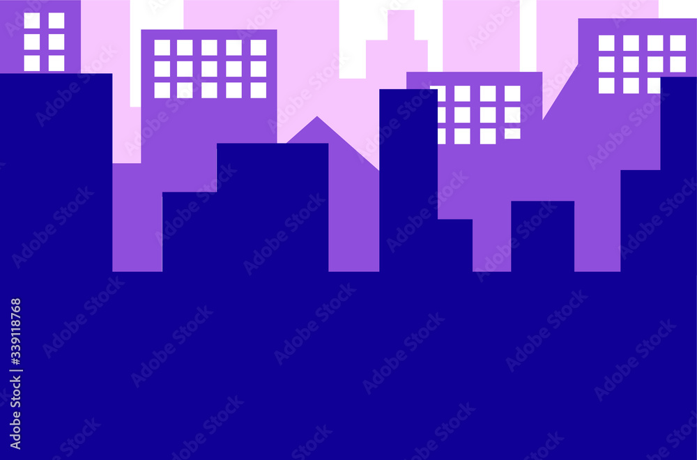 Purple building vector illustration for background.