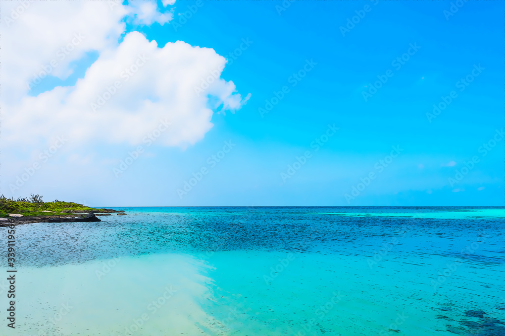 宮古島 伊良部島の海 アニメ風 Stock イラスト Adobe Stock