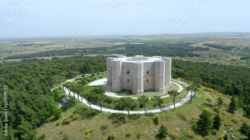 Aerial view Castel del Monte, UNESCO World Heritage Site, Province of Barletta Andria Trani, Apulia, Italy