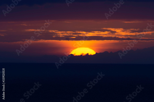 Sunset over the ocean.