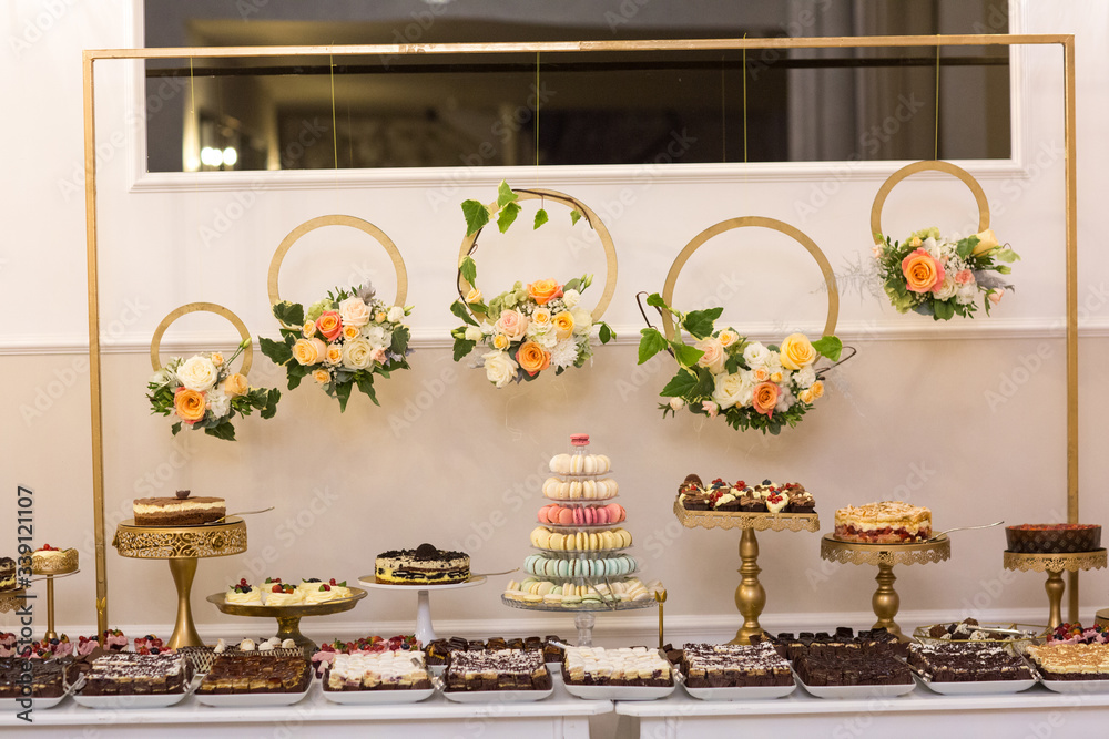 delicious candy bar with various sweets delicious candy bar with various sweets