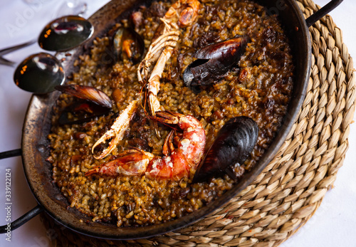 Paella with seafoods