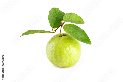 guava and guava leaf on white background fruit agriculture food isolated
