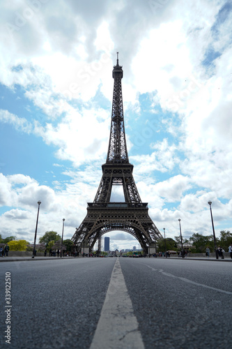 Eiffel tower view from the street of Paris. © kadi.production
