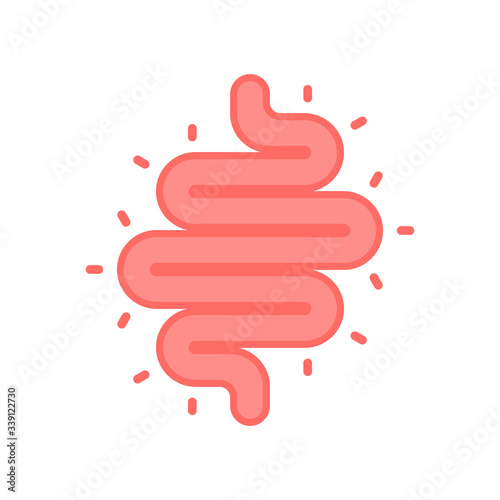 Wallpaper Mural Gut constipation icon in flat style. Colitis vector illustration on white isolated background. Stomach business concept. Torontodigital.ca