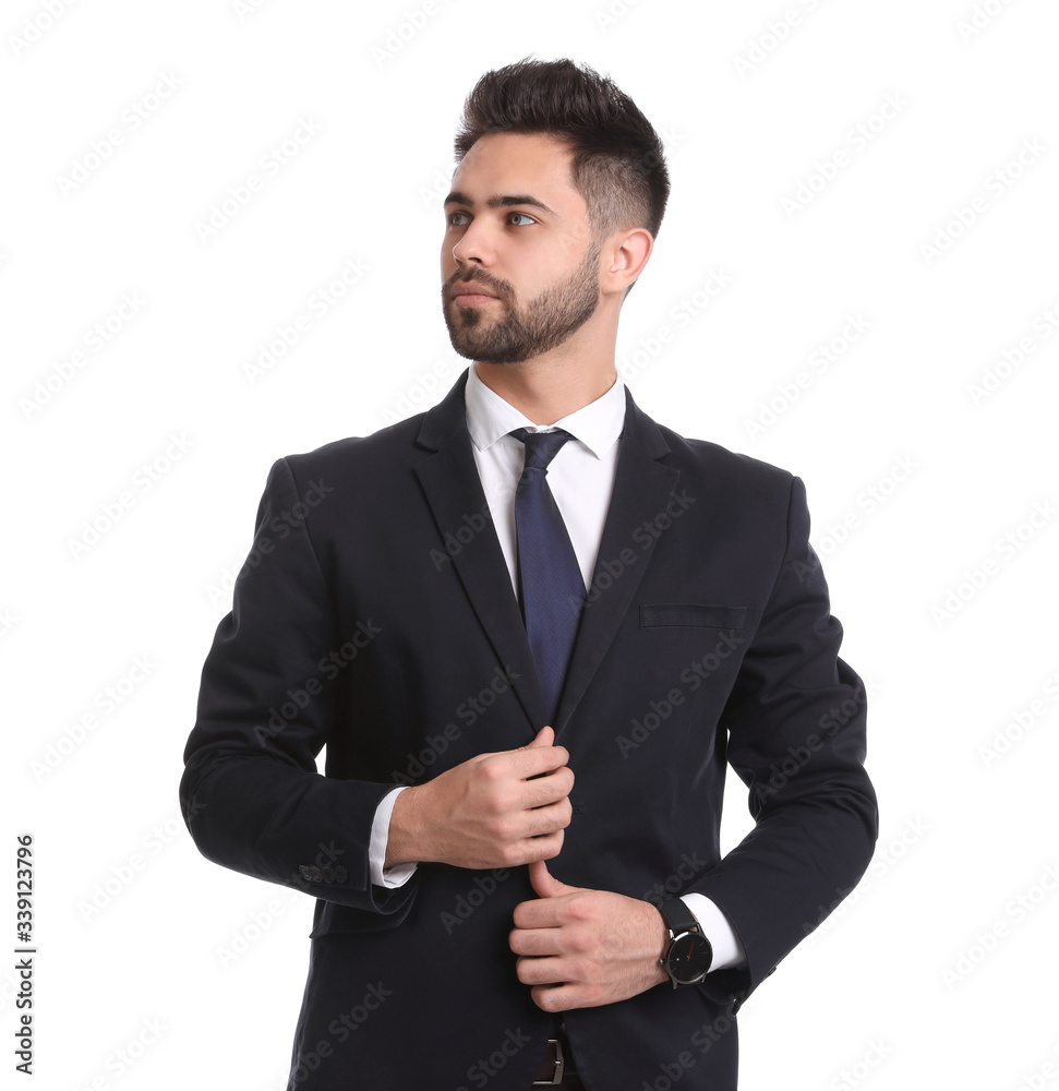 Portrait of young businessman on white background Portrait of young businessman on white background