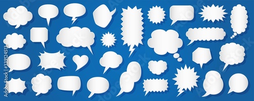 Three-dimensional speech bubbles of various shapes