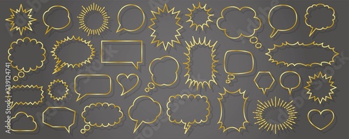 Three-dimensional speech bubbles of various shapes