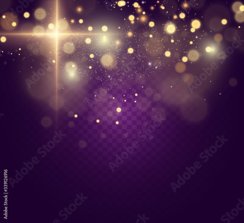 Brilliant gold dust vector shine. Glittering shiny ornaments for background. Vector illustration.