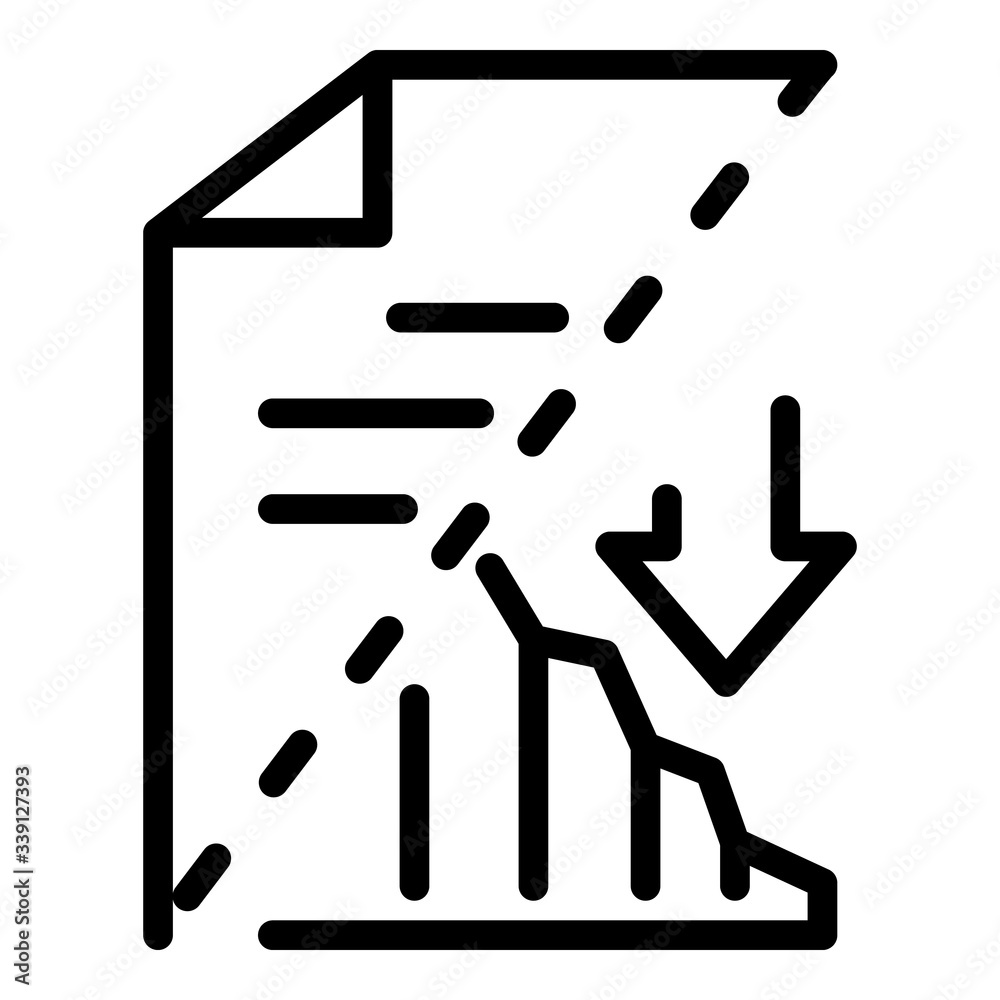 Low chart money crisis icon. Outline low chart money crisis vector icon for web design isolated on white background Low chart money crisis icon. Outline low chart money crisis vector icon for web design isolated on white background