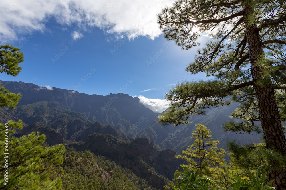 view from the mountain side, the island of La Palma, Spain