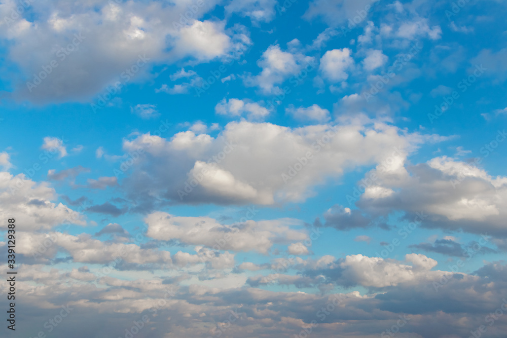 Blue sky with white clouds in sunny weather_ Blue sky with white clouds in sunny weather_