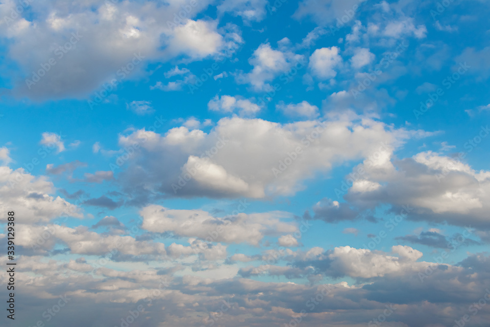 Blue sky with white clouds in sunny weather_