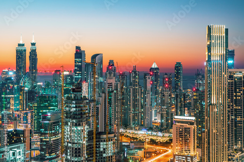 Wallpaper Mural DUBAI - Amazing view on Dubai city center skyline, United Arab Emirates Torontodigital.ca