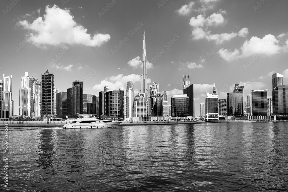 DUBAI - Amazing view on Dubai city center skyline, United Arab Emirates