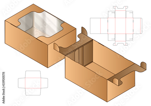 Box packaging die cut template design. 3d mock-up