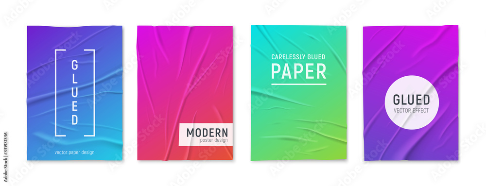 Glued Wrinkled Paper Set Glued Wrinkled Paper Set
