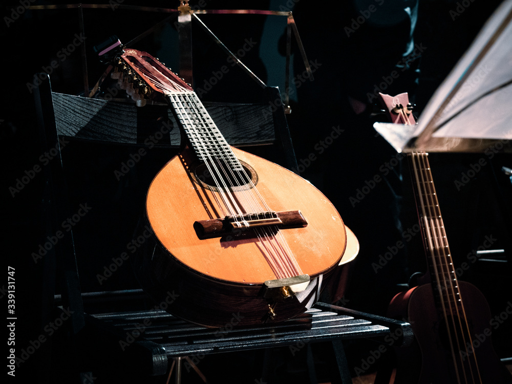 Fototapeta premium Portrait of Guitar on a Chair