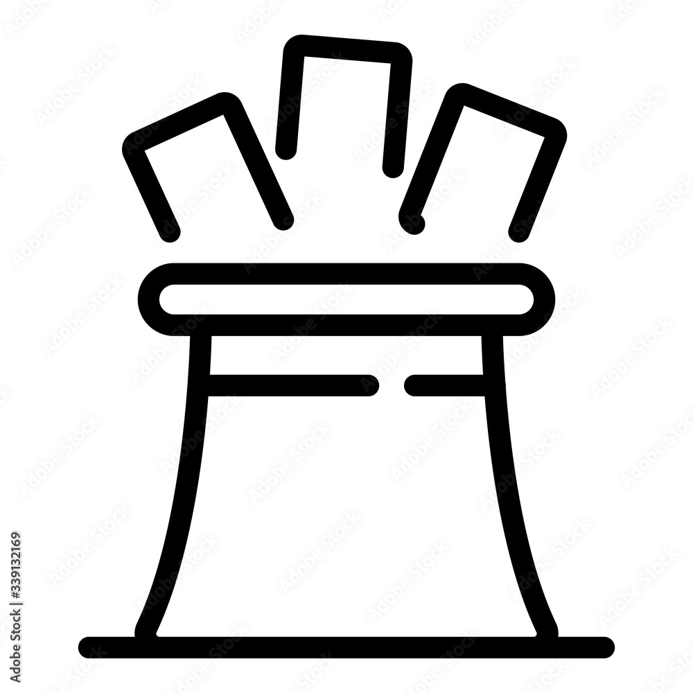 Magic top hat icon. Outline magic top hat vector icon for web design isolated on white background Magic top hat icon. Outline magic top hat vector icon for web design isolated on white background