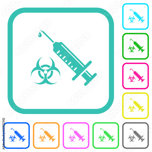 Antiviral injection vivid colored flat icons