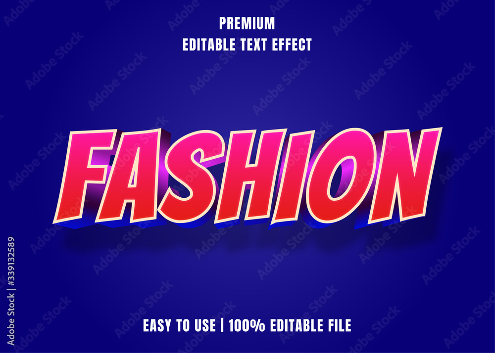Editable text effect - Fashion Font Style