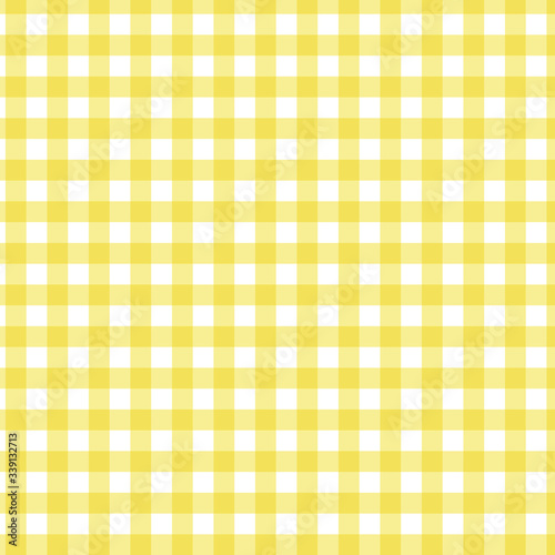 Seamless yellow Gingham check pattern vector. 