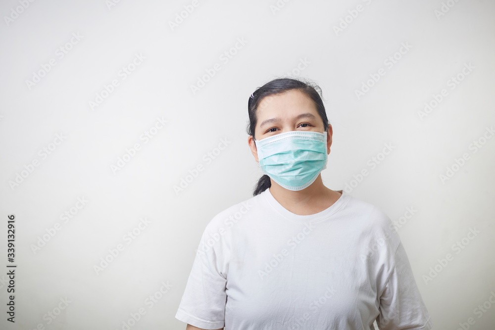 Woman with protect mask Woman with protect mask