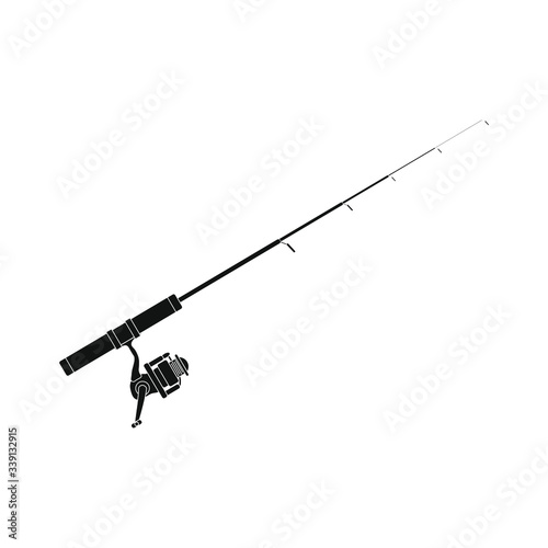 telescopic fishing rod. illustration for web and mobile design. © robcartorres