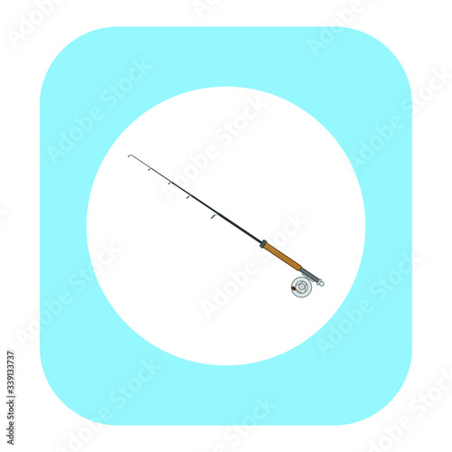 telescopic fishing rod. illustration for web and mobile design.