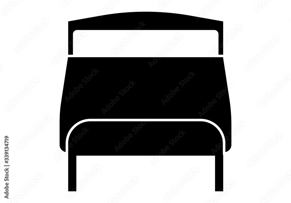 Icono de una cama de color negro. Icono de una cama de color negro.