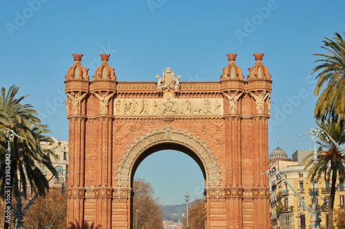 The Arc de Triomf or Arco de Triunfo in spanish, is a triumphal arch in the city of Barcelona in Catalonia, Spain. © David Soanes