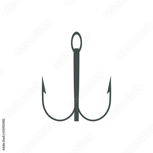 hook with three tips accessory for angling. illustration for web and mobile design.