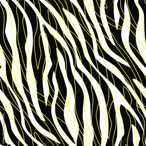 Seamless gold zebra pattern. Shining fashion wild background. Chic animal print. Seamless