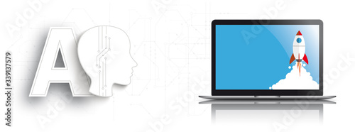 AI Human Notebook Starting Rocket