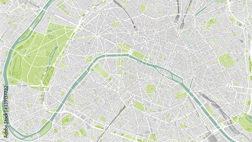 Detailed map of Paris, France