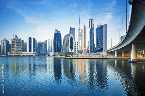 Obraz na płótnie Dubai city center view, United Arab Emirates w salonie