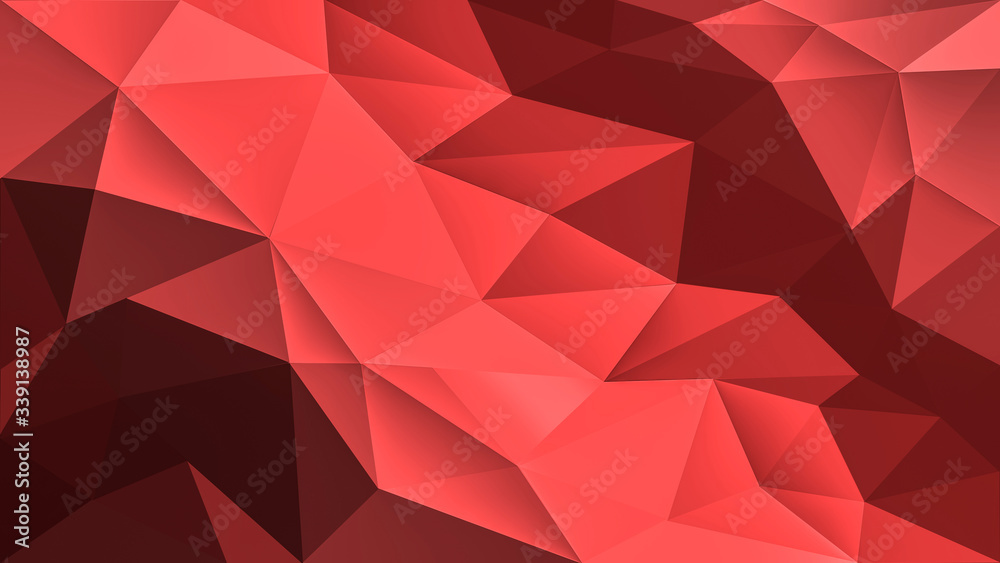 Obraz premium Red modern low poly mosaic illustration
