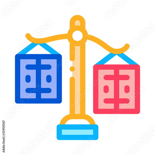 significance preponderance of different products icon vector. significance preponderance of different products sign. color symbol illustration