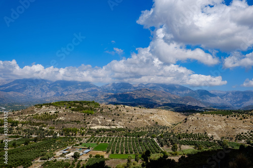 White Mountains from Phaistos  Crete  Greece