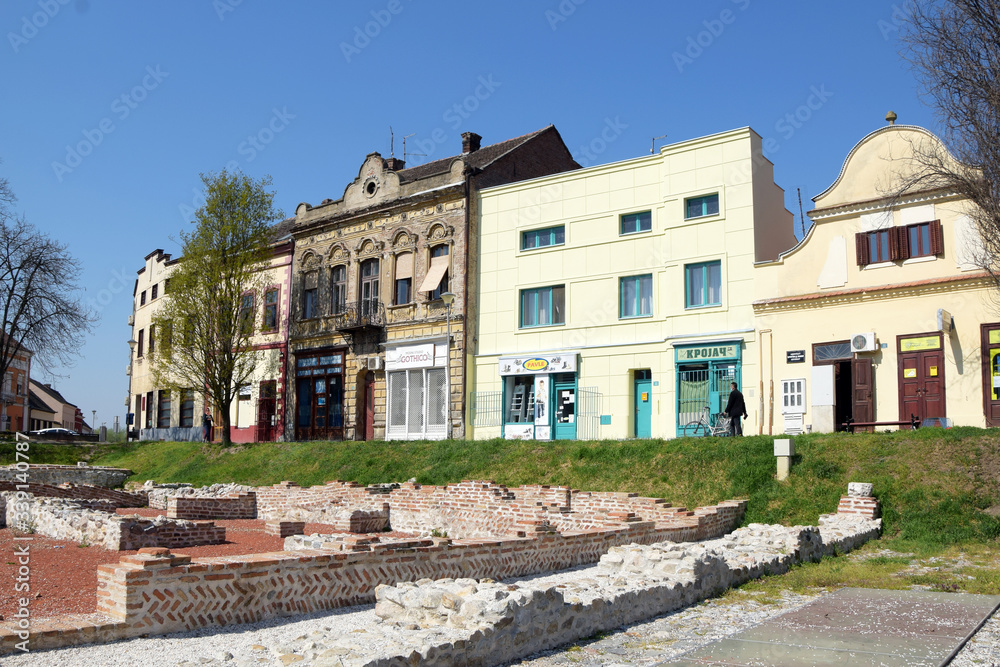 Sremska Mitrovica, Serbia. Zitni trg, Sirmium was a city in the Roman province of Pannonia, located on the Sava river, on the site of modern Sremska Mitrovica in northern Serbia
