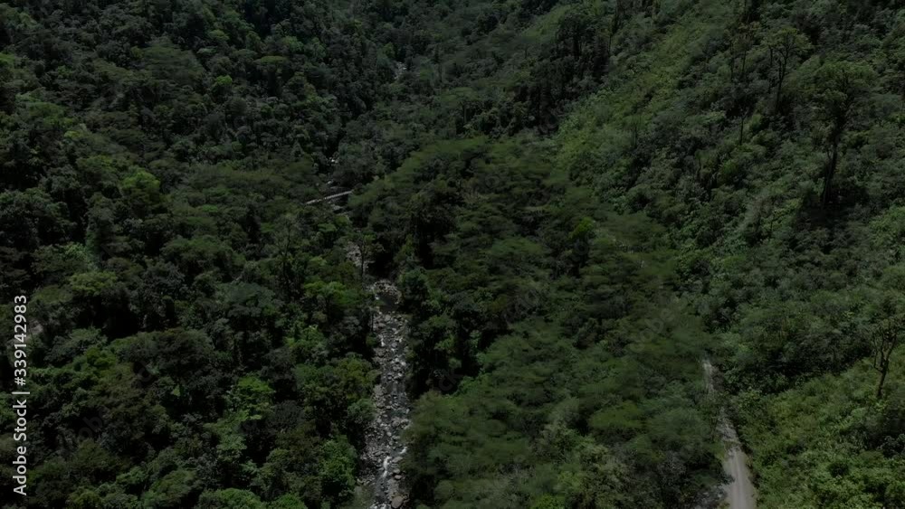 Costa Rica Tropical Forest, Jungle, in Mountains with Cloudy Skyline, Aerial Costa Rica Tropical Forest, Jungle, in Mountains with Cloudy Skyline, Aerial