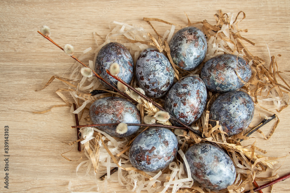 Obraz premium eggs in the nest, easter eggs 