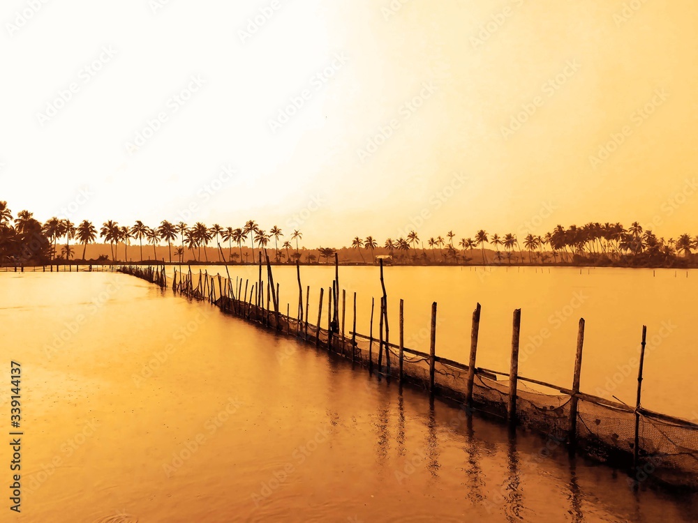 Fototapeta premium sunset on the river