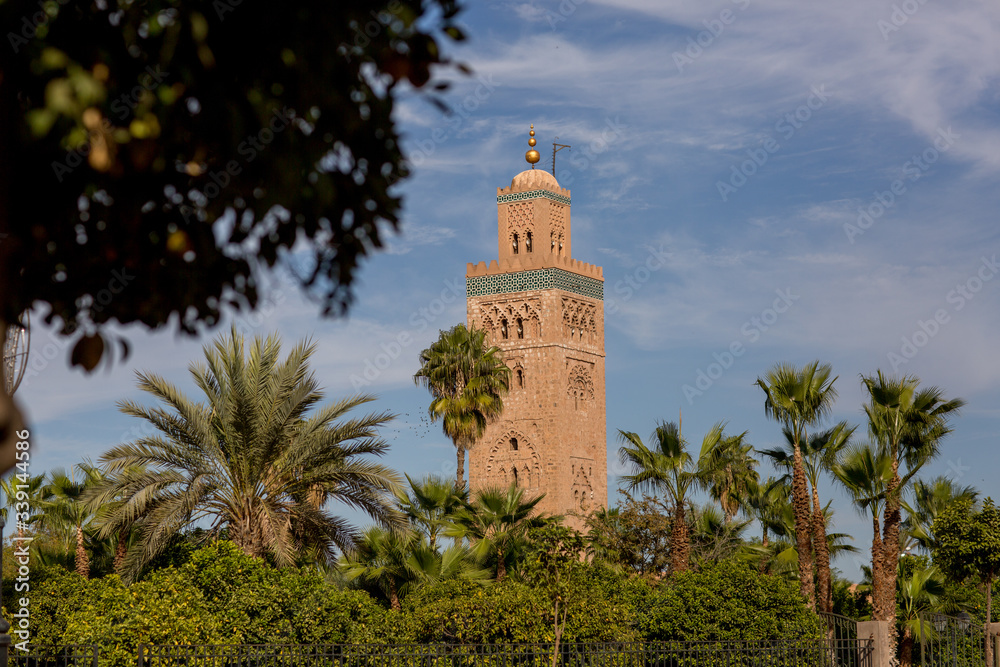 Fototapeta premium Minaret of the Koutoubia Mosque in Marrakesh Morocco.